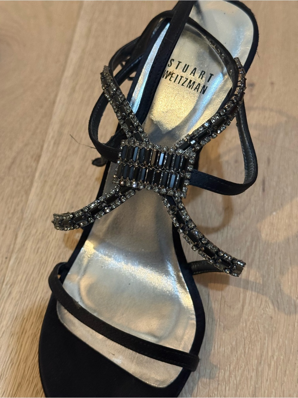 Stuart Weitzman beaded strappy heels